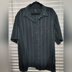 Bruno Men's Dark Grey Striped Casual Shirt 3XL